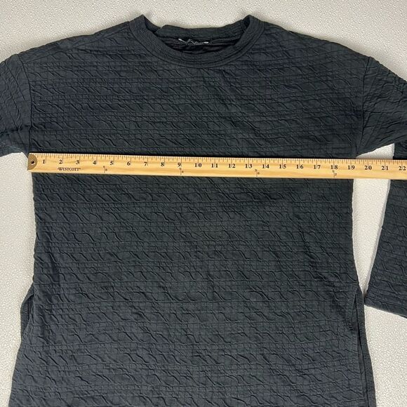 Zara Trafaluc Black Quilted Asymmetric Hem Sweatshirt Size Small - Picture 4 of 8